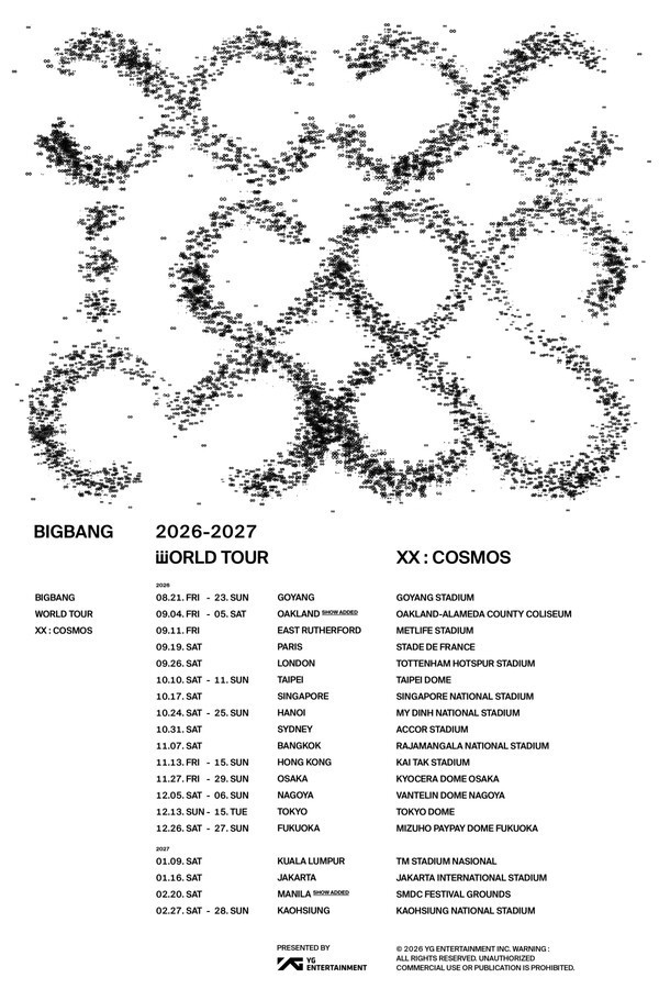 BIGBANG、20周年ツアー『XX : COSMOS』始動 新たな時代の幕を開ける